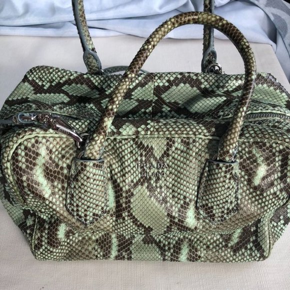 Authentic Rare Prada Python Purse with Authenticity Cards and Dust Cover Bag - Picture 1 of 10